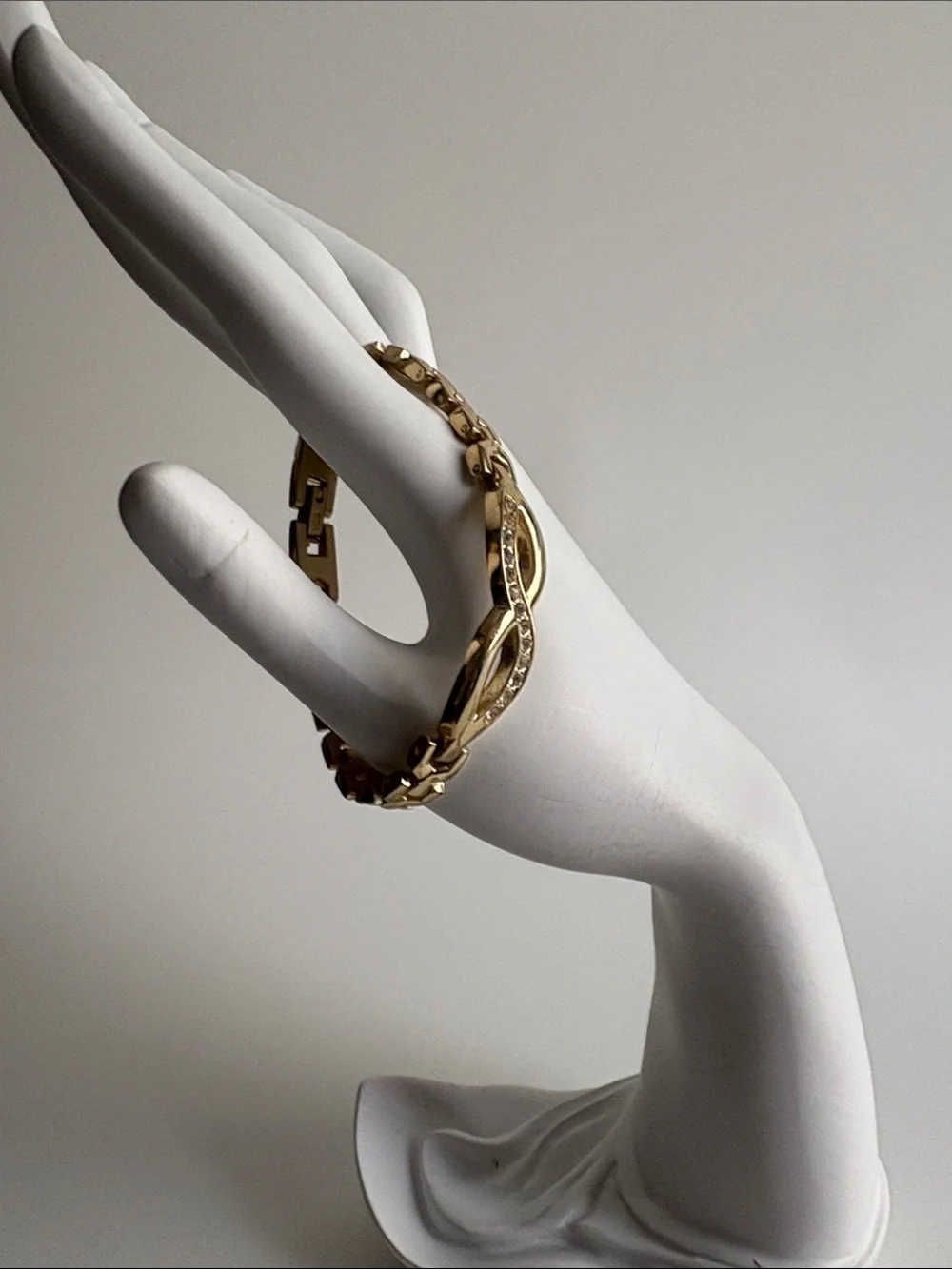 Gold Infinity Link Bracelet Sparkle Accent Women Jewelry